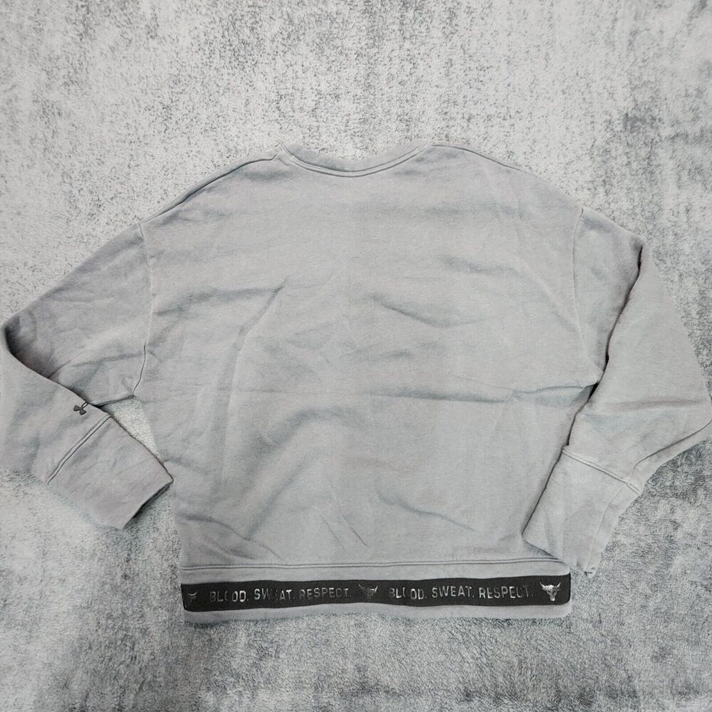 Under Armour Project Rock Women’s Grey Sweater Crew Neck Sweatshirt Size M - Picture 2 of 11